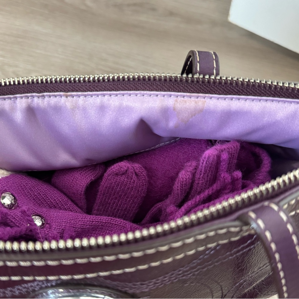 Coach RARE Purple Leather Tote + 5 Matching Accessories | Collector Set - Picture 5 of 16